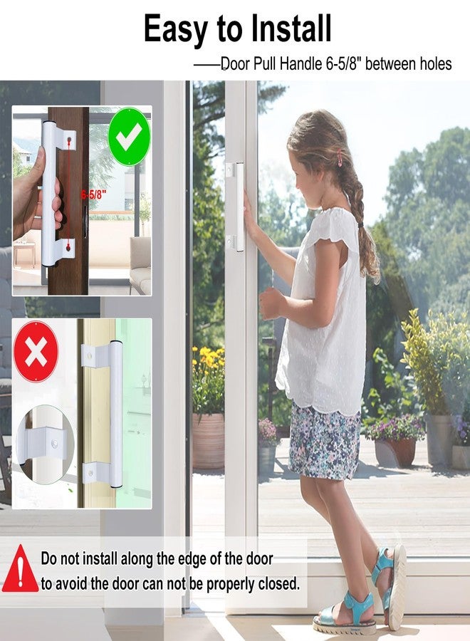 Young Dance Aluminum Sliding Glass Door Pull - 8" White, Fits 6-5/8" Mounting Holes - Perfect for Patio Doors - Image 4