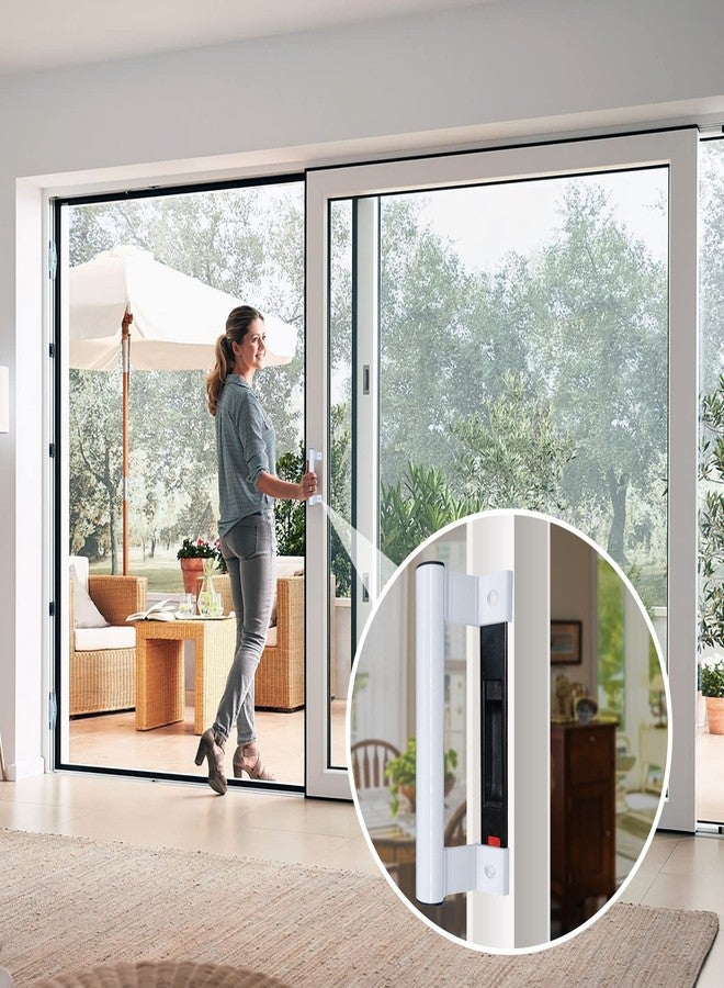 Young Dance Aluminum Sliding Glass Door Pull - 8" White, Fits 6-5/8" Mounting Holes - Perfect for Patio Doors - Image 5