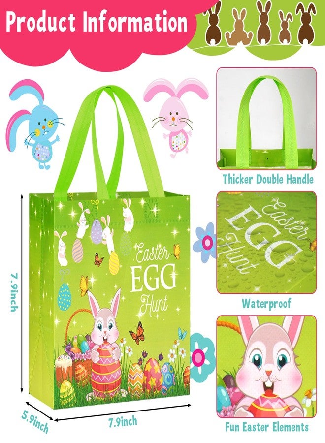 grestar 18 Pack Easter Gift Bags, Non-Woven Reusable Easter Bags with Handles - Bunny & Egg Cartoon Treat Bags for Easter Egg Hunt, Kids Easter Basket, Candy Goodie Bag, Easter Party Favors, 7.9x5.9x7.9 inch - Image 3