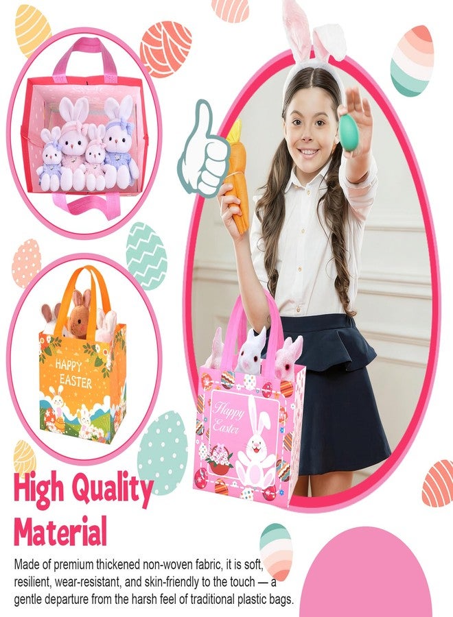grestar 18 Pack Easter Gift Bags, Non-Woven Reusable Easter Bags with Handles - Bunny & Egg Cartoon Treat Bags for Easter Egg Hunt, Kids Easter Basket, Candy Goodie Bag, Easter Party Favors, 7.9x5.9x7.9 inch - Image 4