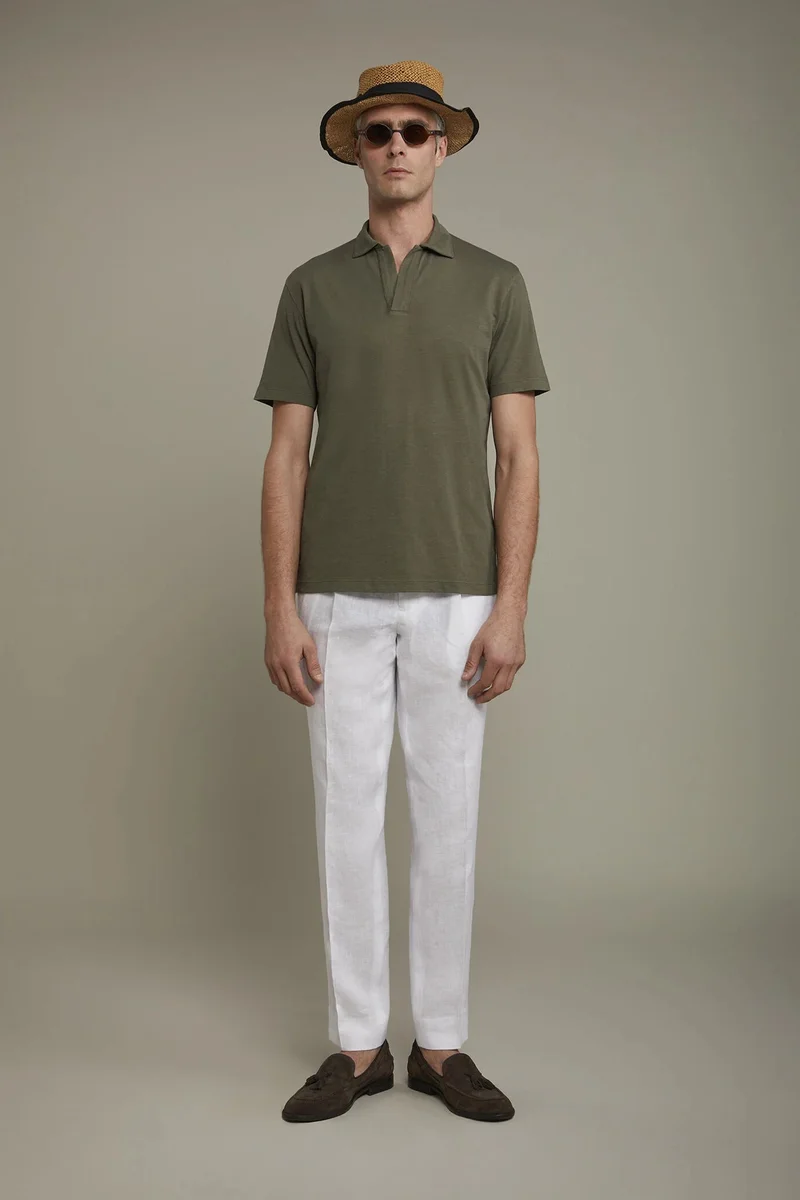 Men's short sleeve button-less polo - Military