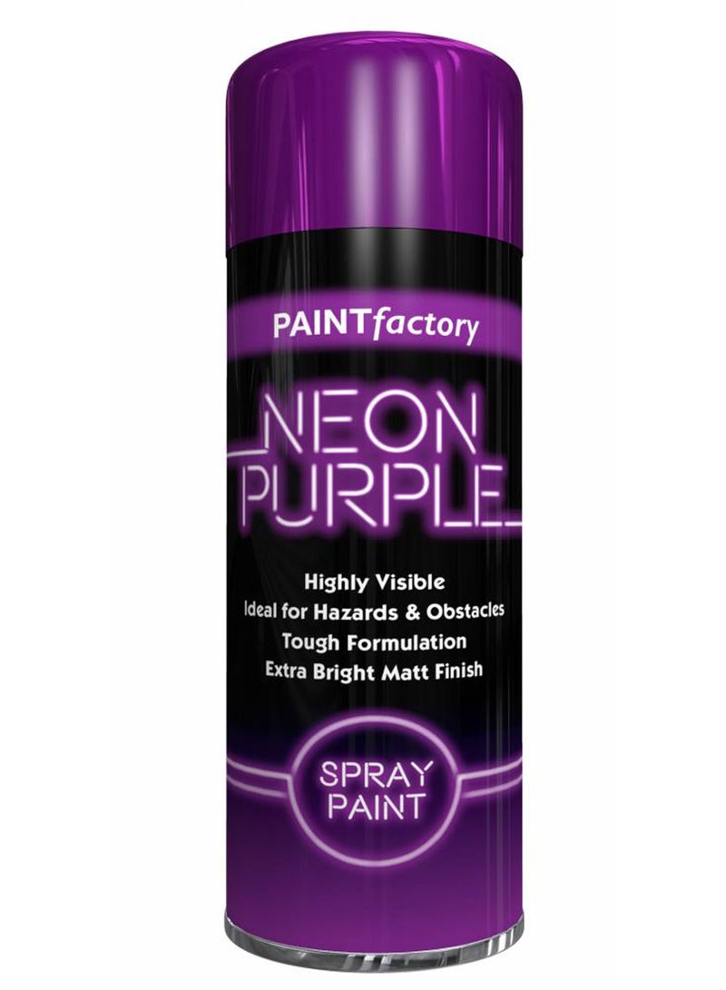 مصنع الطلاء دهان بخاخ نيون عالي الوضوح من مصنع الطلاء – اللون البنفسجي ٢٠٠ مل - Image 1