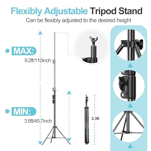 EMART Heavy Duty Background Stand, 9.2 x 10ft Adjustable Backdrop Support System Kit with Carry Bag for Photography - Image 3