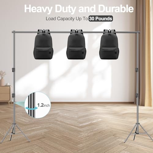 EMART Heavy Duty Background Stand, 9.2 x 10ft Adjustable Backdrop Support System Kit with Carry Bag for Photography - Image 2