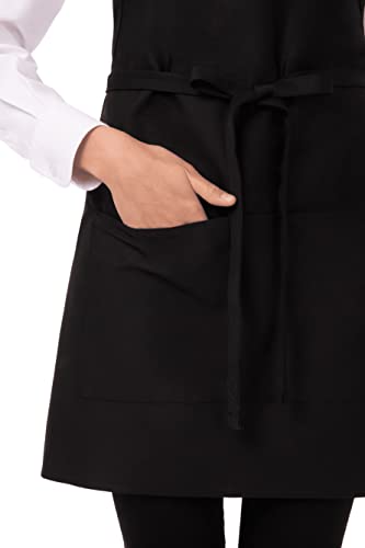 Chef Works مئزر توكسيدو على شكل حرف V للرجال والنساء من شيف ووركس، أسود، مقاس واحد - Image 4