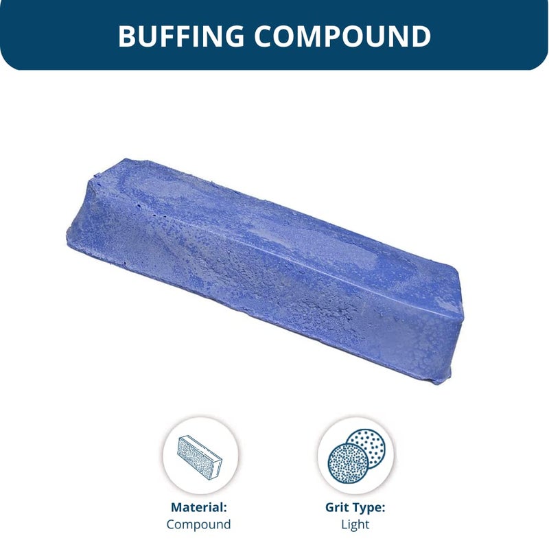 Benchmark Abrasives Buffing Compound for Polishing Removing Scratches Edge Finishing Cleaning for Non-Ferrous Metals Plastics Synthetic Materials, 1 Pound Bar (Blue Plastic) - Image 5