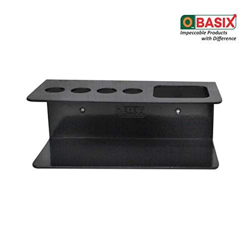 OBASIX Whiteboard Marker & Duster Holder | Color Black in Aluminium - Image 2