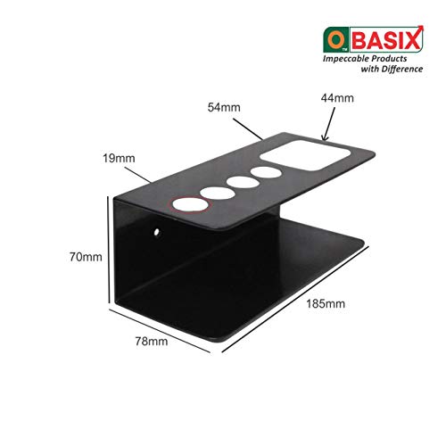 OBASIX Whiteboard Marker & Duster Holder | Color Black in Aluminium - Image 3