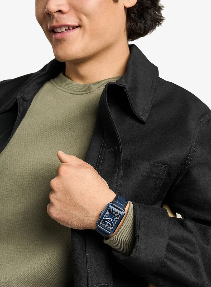 فوسيل Stainless Steel Leather Strap Analog Watch