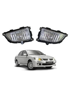 Elshafey 1 Pair Fog Lights Assembly Replacement for 2005  Mitsubishi Lancer puma Clear Lens with Bulbs Harness Switch Kit Driving Fog Lights