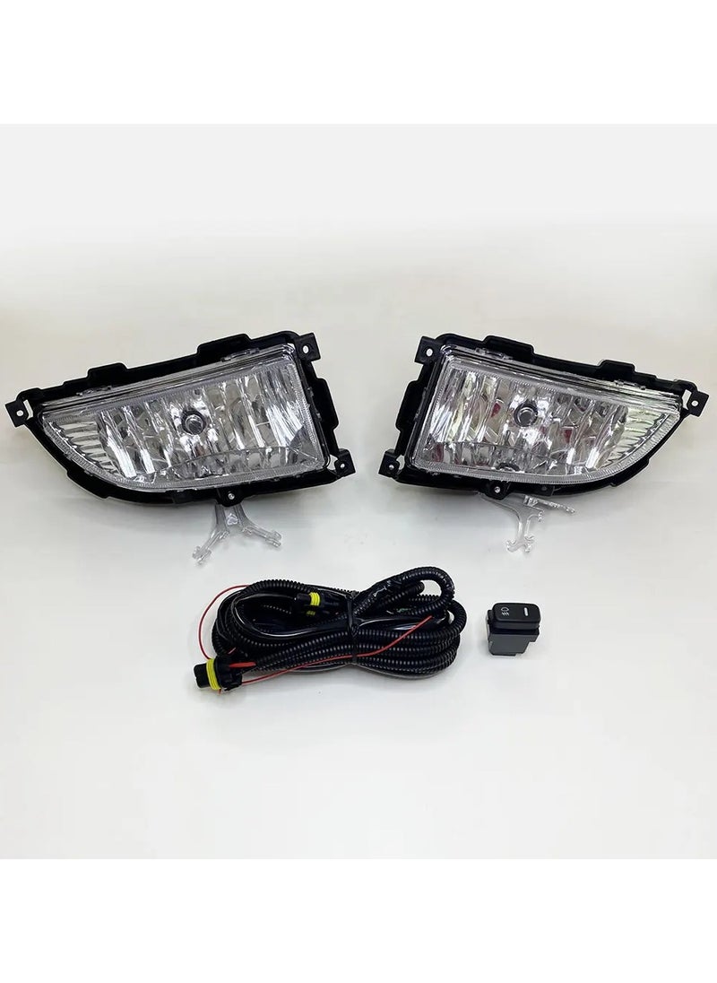 Generic - Elshafey 1 Pair Fog Lights Assembly Replacement for 2005  Mitsubishi Lancer puma Clear Lens with Bulbs Harness Switch Kit Driving Fog Lights - Image 1