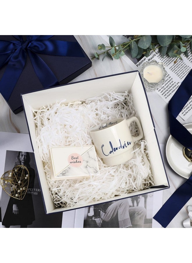 RUSPEPA Medium Birthday Gift Box With Lids, Ribbon And Tissue Paper, Collapsible Gift Box - 1 Pcs, 10X10X10 Inches, Navy Blue - Image 4