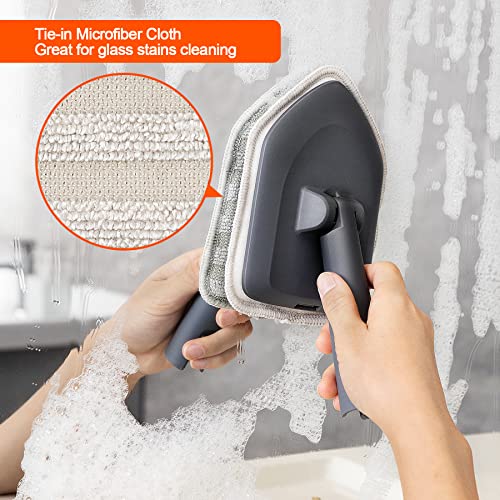 CLEANHOME Tile Tub Scrubber Brush with 3 Different Function Cleaning Heads and 56" Extendable Long Handle-No Scratch Shower Scrubber for Cleaning Bathroom Kitchen Toilet Wall,Bathtub,Sink,Grey - Image 4