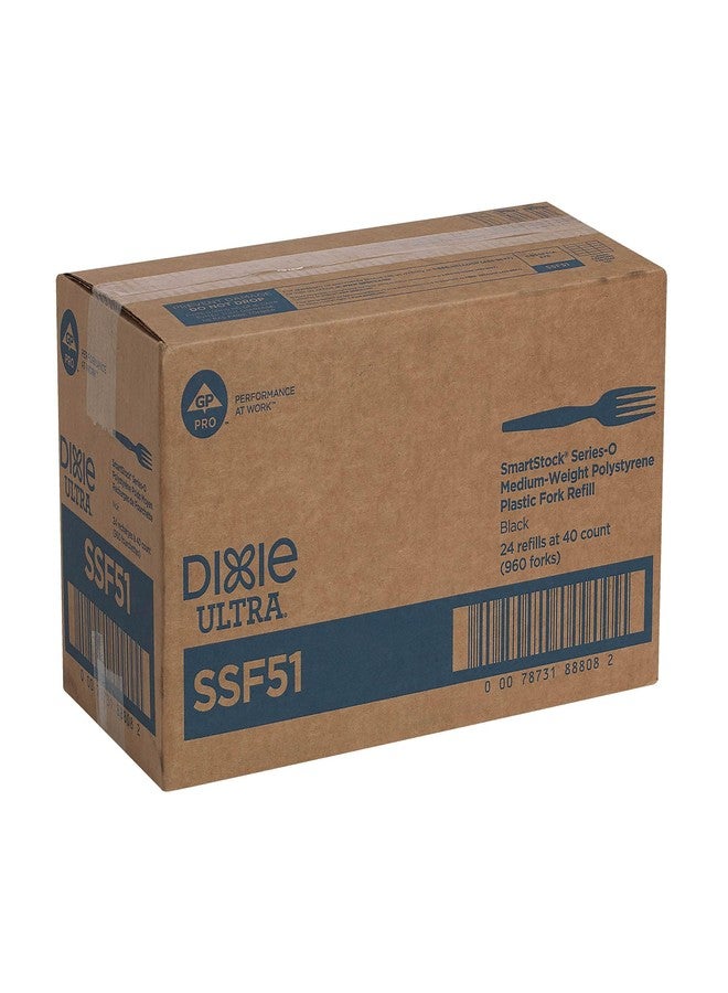 Dixie SmartStock Plastic Cutlery Dispenser Refill Forks in Black - Image 4