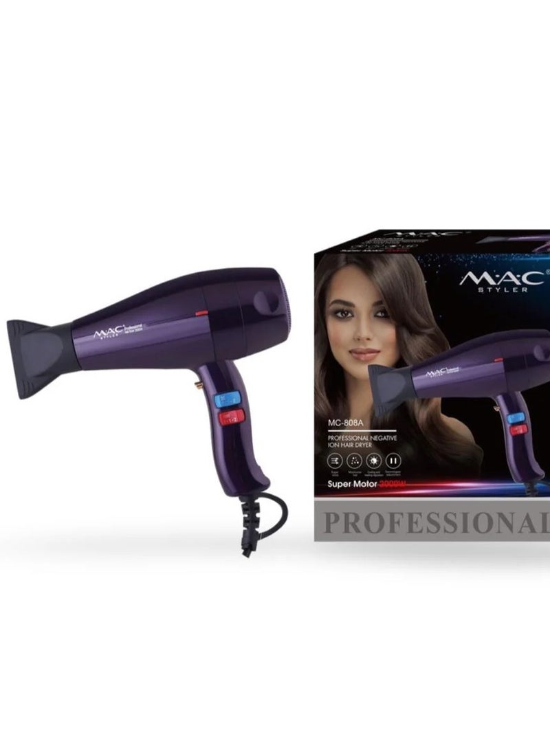 Mac Styler مجفف الشعر الاحترافي ماك ستايلر – سرعة هواء فائقة، تشغيل صامت، قوة ورعاية اللون - Image 2