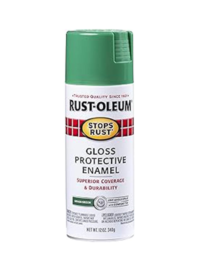 Rust-Oleum 7731830 Stops Rust Enamel Spray Paint, 12 Oz, Gloss Grass Green