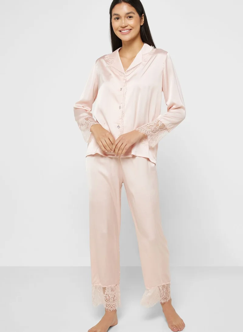 Khizana Lace Detail Pyjama Set