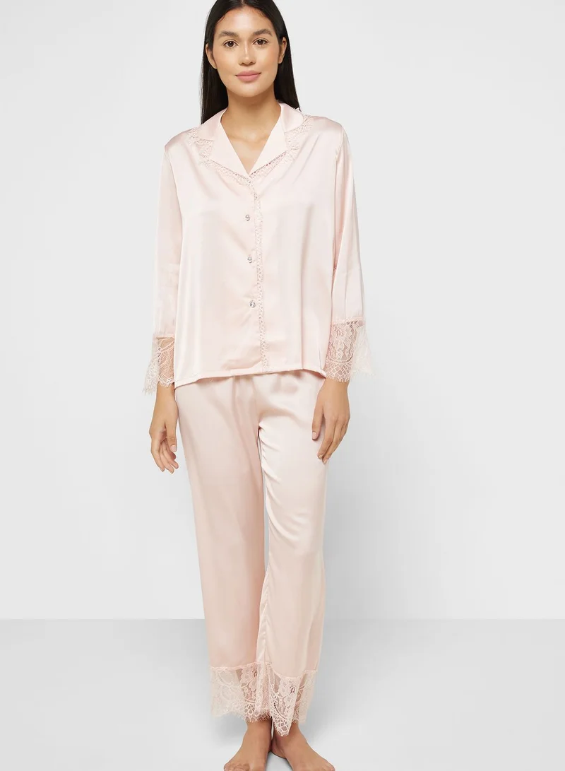 Khizana Lace Detail Pyjama Set