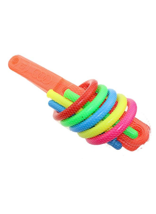 نيبمينينت Cross Five Ring Toy Educational Skill Development Diameter 13cm Column Height 17cm Throwing Toys for Kids  - Image 5