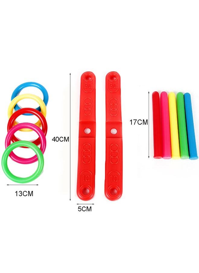 نيبمينينت Cross Five Ring Toy Educational Skill Development Diameter 13cm Column Height 17cm Throwing Toys for Kids  - Image 2