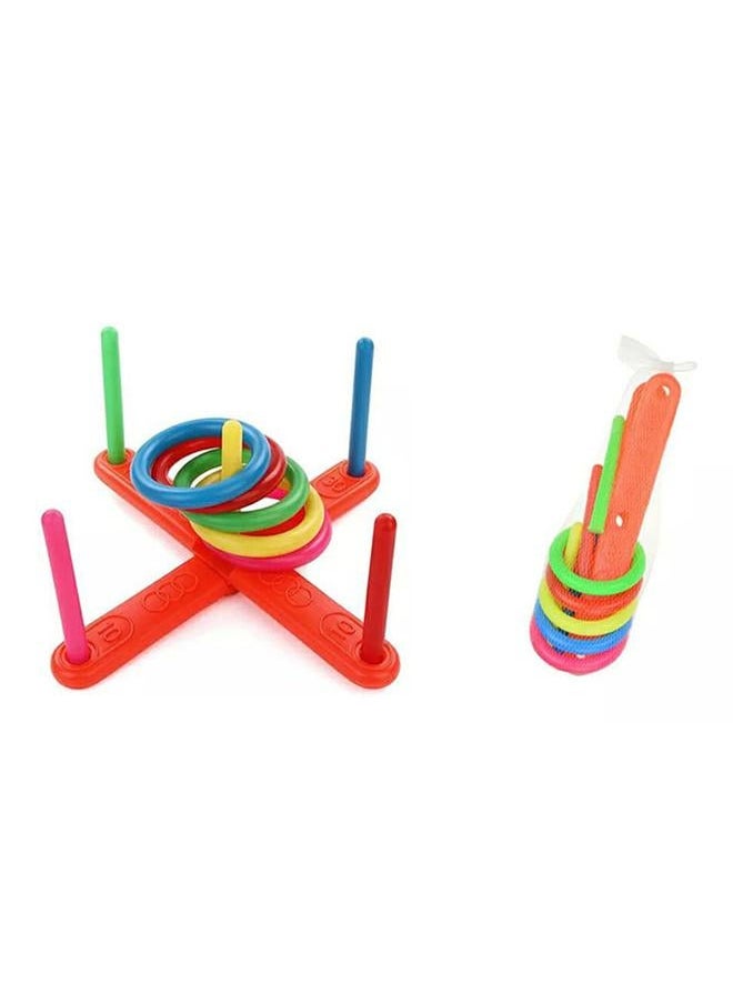 نيبمينينت Cross Five Ring Toy Educational Skill Development Diameter 13cm Column Height 17cm Throwing Toys for Kids  - Image 4