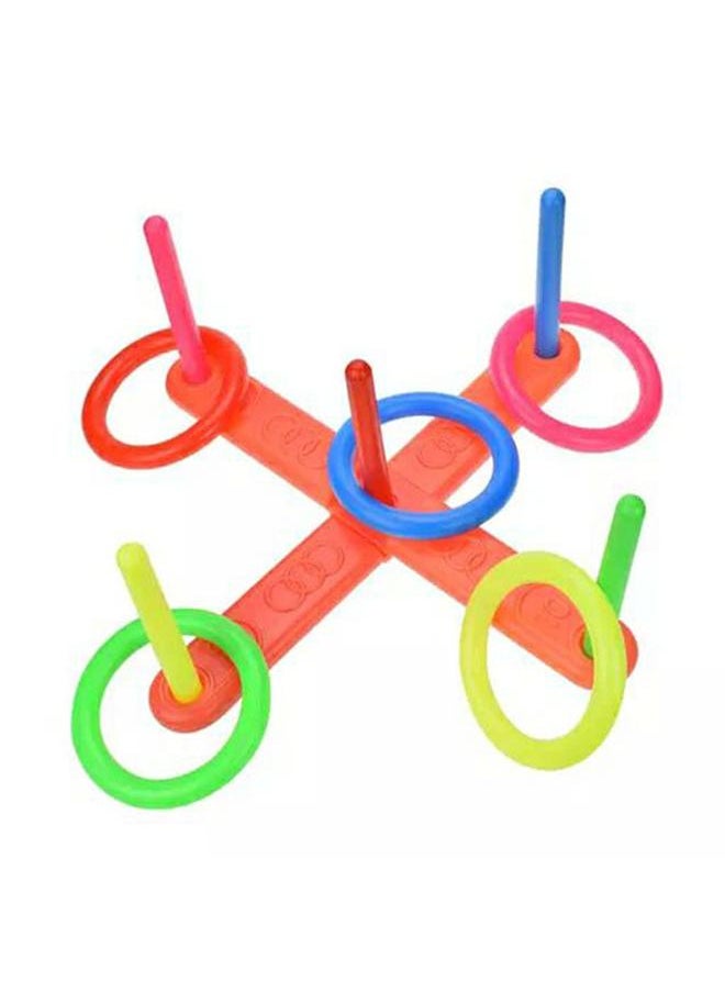 نيبمينينت Cross Five Ring Toy Educational Skill Development Diameter 13cm Column Height 17cm Throwing Toys for Kids  - Image 1