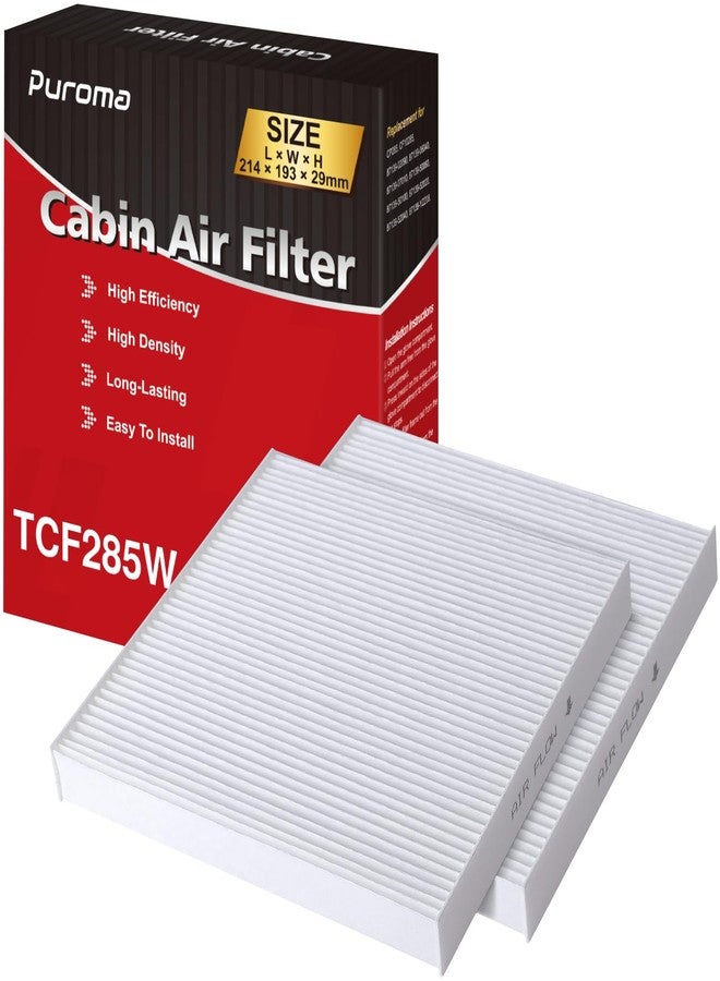 Puroma 2 Pack Cabin Air Filter with Multiple Fiber Layers Replacement for CP285, CF10285, Toyota Camry, RAV4, Highlander, Corolla, 4Runner, Tundra, Prius, Sienna, Lexus, Scion, Subaru, Jaguar - Image 1