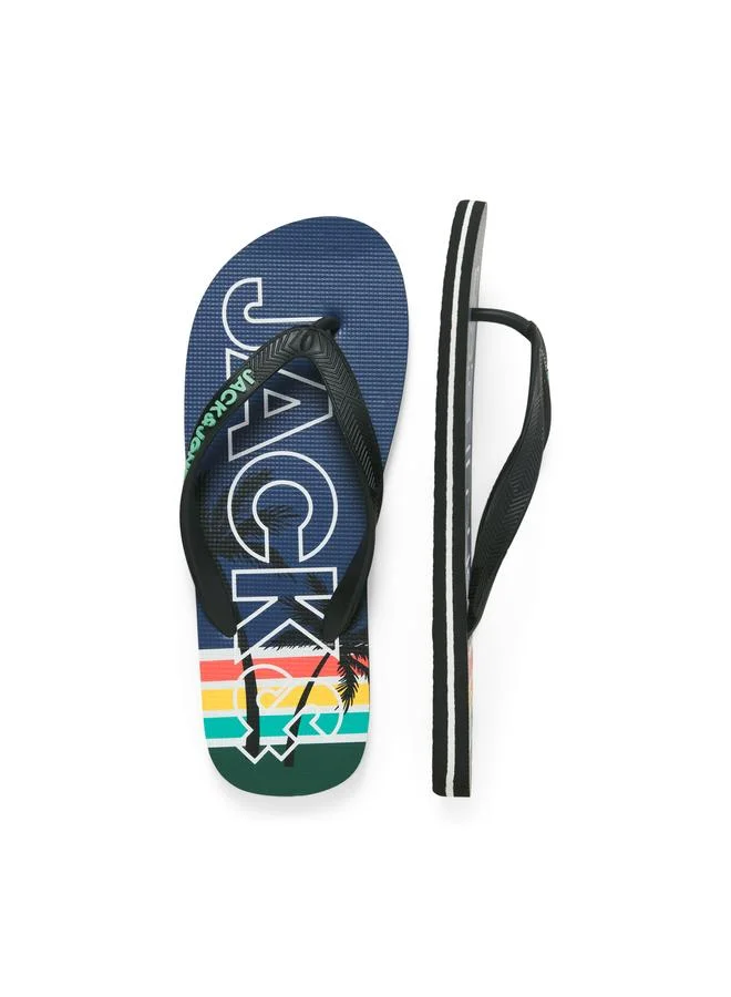 JACK & JONES Palm Print Flip Flops