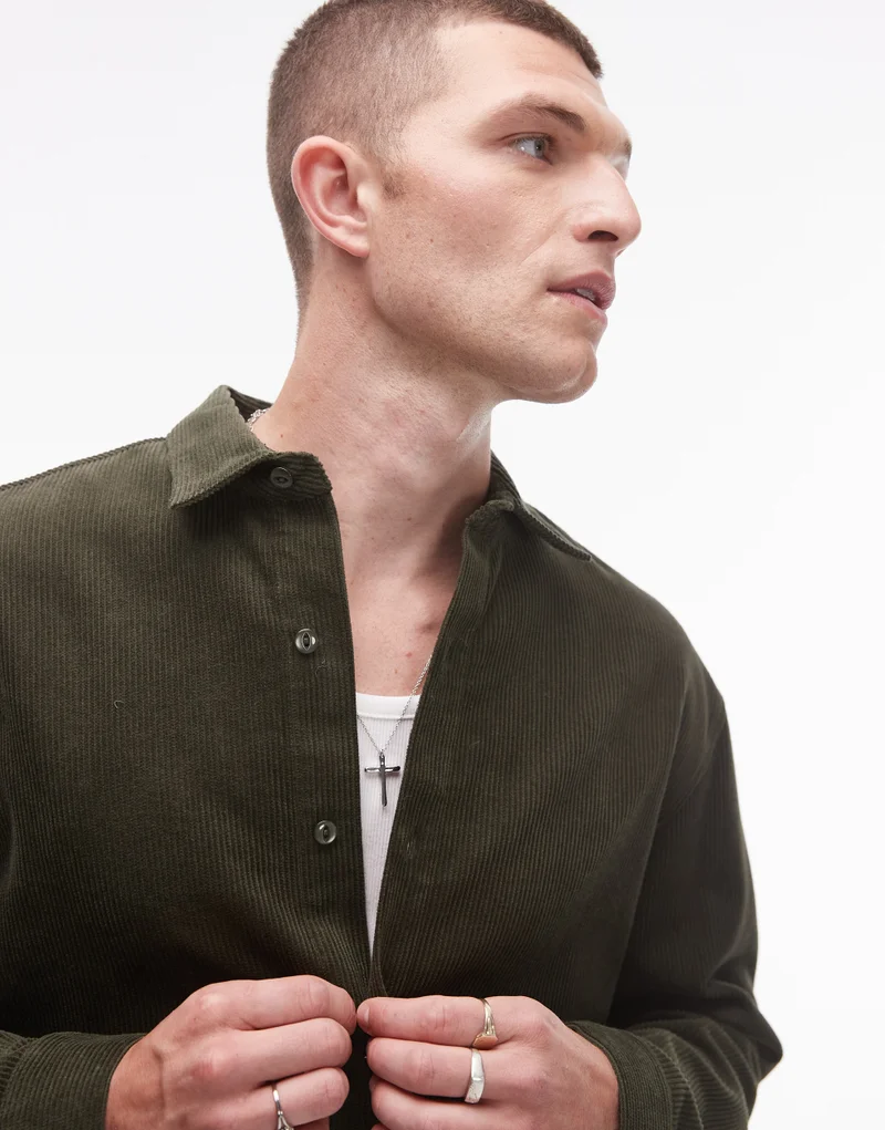 TOPMAN Mini Cord Oversized Shirt