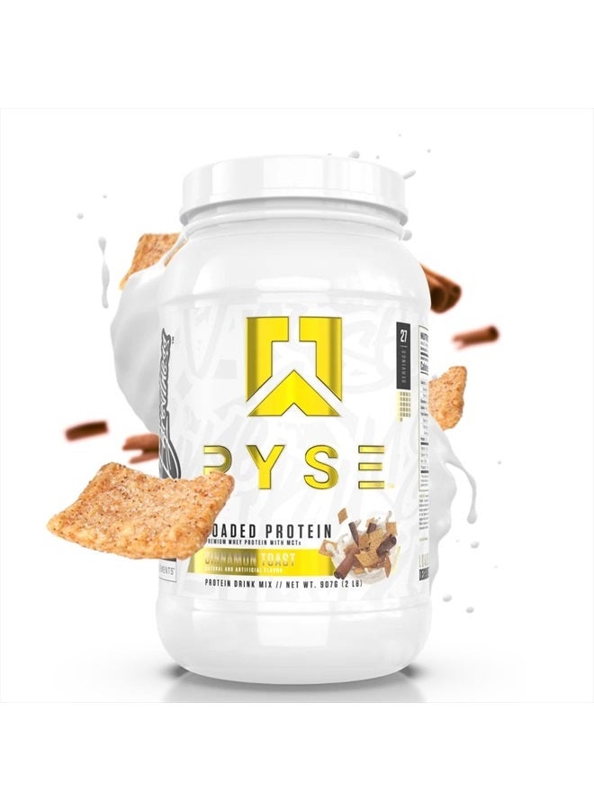 RYSE Up Supplements Loaded Protein Powder | 25g Whey Protein Isolate & Concentrate | with Prebiotic Fiber & MCTs | Low Carbs & Low Sugar | 27 Servings (Cinnamon Toast)  - Image 1