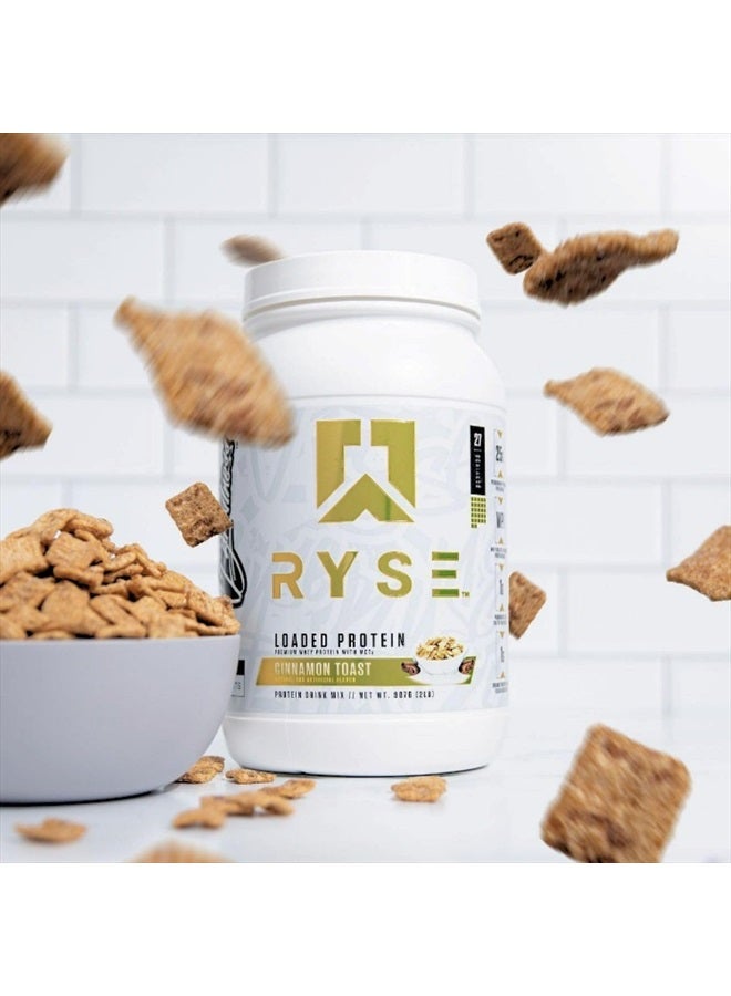 RYSE Up Supplements Loaded Protein Powder | 25g Whey Protein Isolate & Concentrate | with Prebiotic Fiber & MCTs | Low Carbs & Low Sugar | 27 Servings (Cinnamon Toast)  - Image 5