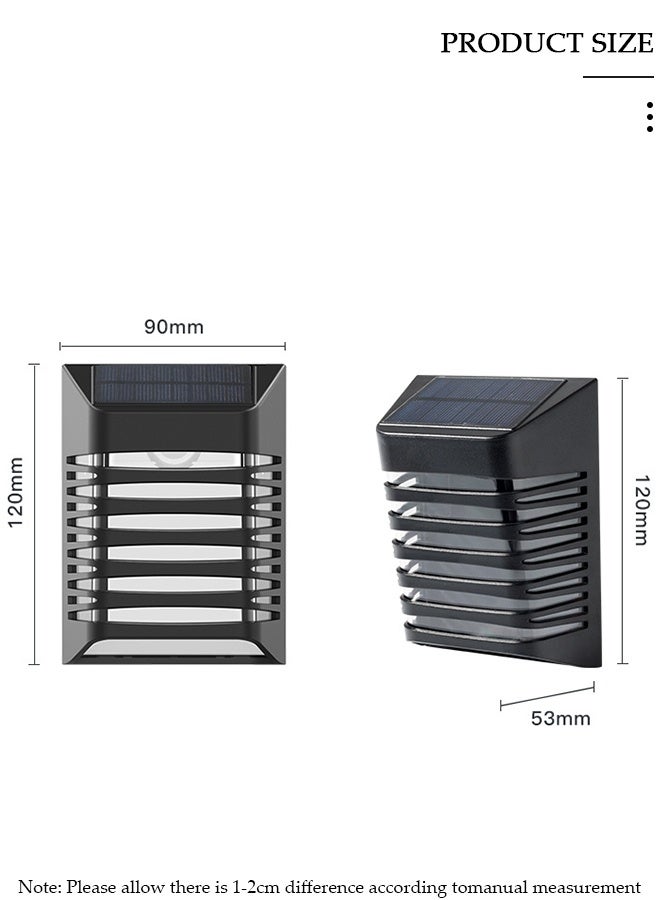 DUNISO أضواء الجدار الشمسية في الهواء الطلق 2 وسائط مربع الشمسية اللاسلكية جدار جبل أضواء IP54 للماء مصابيح الحائط في الهواء الطلق ديكور لحديقة فناء ساحة سياج ديكور - Image 5