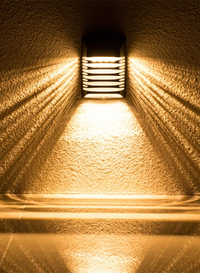 DUNISO أضواء الجدار الشمسية في الهواء الطلق 2 وسائط مربع الشمسية اللاسلكية جدار جبل أضواء IP54 للماء مصابيح الحائط في الهواء الطلق ديكور لحديقة فناء ساحة سياج ديكور - Image 3