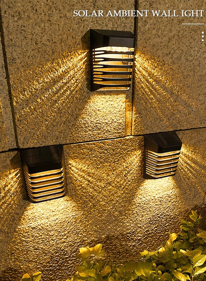 DUNISO أضواء الجدار الشمسية في الهواء الطلق 2 وسائط مربع الشمسية اللاسلكية جدار جبل أضواء IP54 للماء مصابيح الحائط في الهواء الطلق ديكور لحديقة فناء ساحة سياج ديكور - Image 4