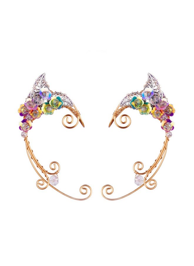 Elf Ear Cuffs Owmell Handcraft Copper Filigree Pointed Fairy Elven Cosplay Fantasy Costume Bridal Wedding Earrings For Non Pierced Ears Copper With Colorful Flowers - pzsku/Z81FDCEF41CDD06ABF26EZ/45/_/1718606480/6f331a76-1e2c-4298-b859-8c1cb54840c6