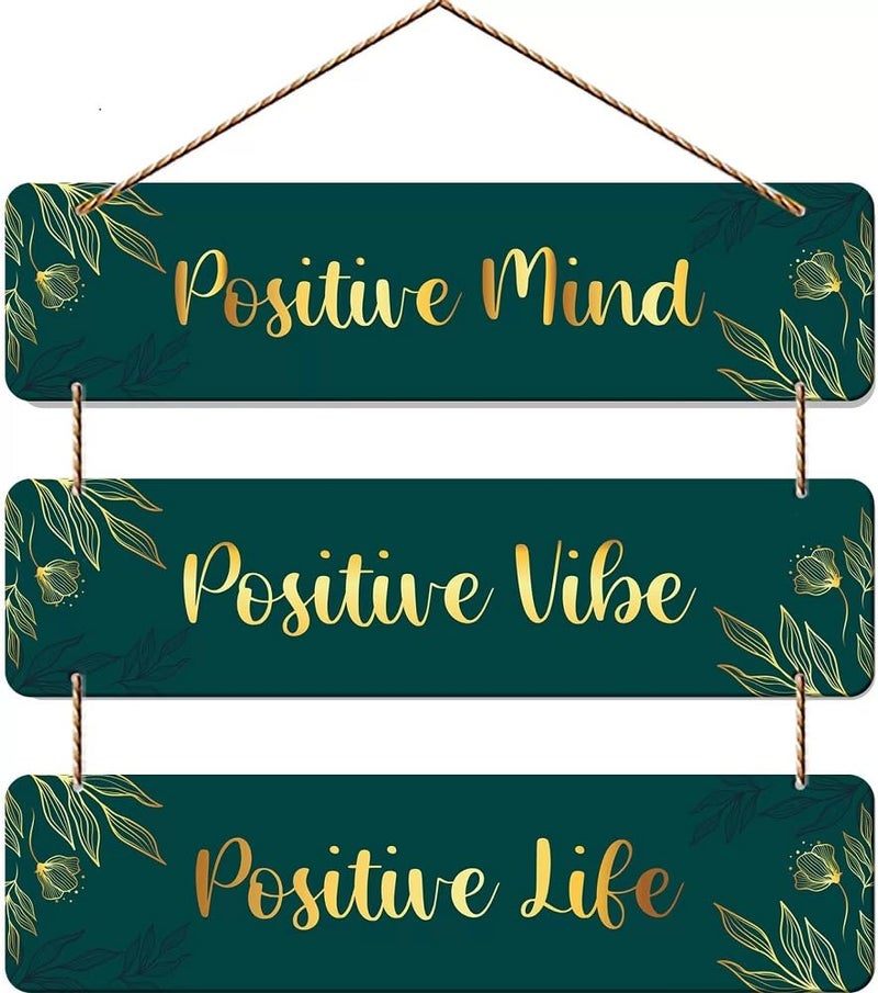 CAPIO ART Welcome Wooden Quote Wall Hanging Decoration Items for Home Décor | Mdf Art for Living Room & Bedroom | Decorative Item for Office & House | Gifts Modern Wood Hanger - Positive Mind - Image 1