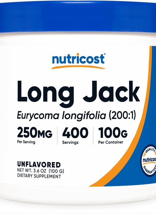 Nutricost - LongJack (Eurycoma Longifolia) 100:1 Extract Powder 100 Grams - Image 1