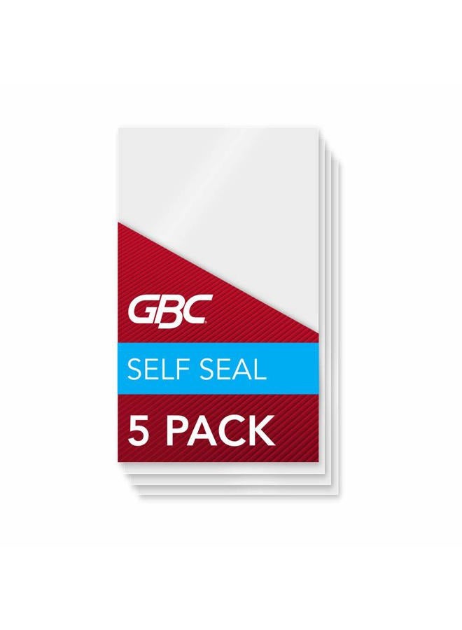 GBC Laminating Sheets, Self Adhesive Pouches, Luggage Tag Size, 8 Mil, Self Seal, 5 Pack (3745165) - Image 1