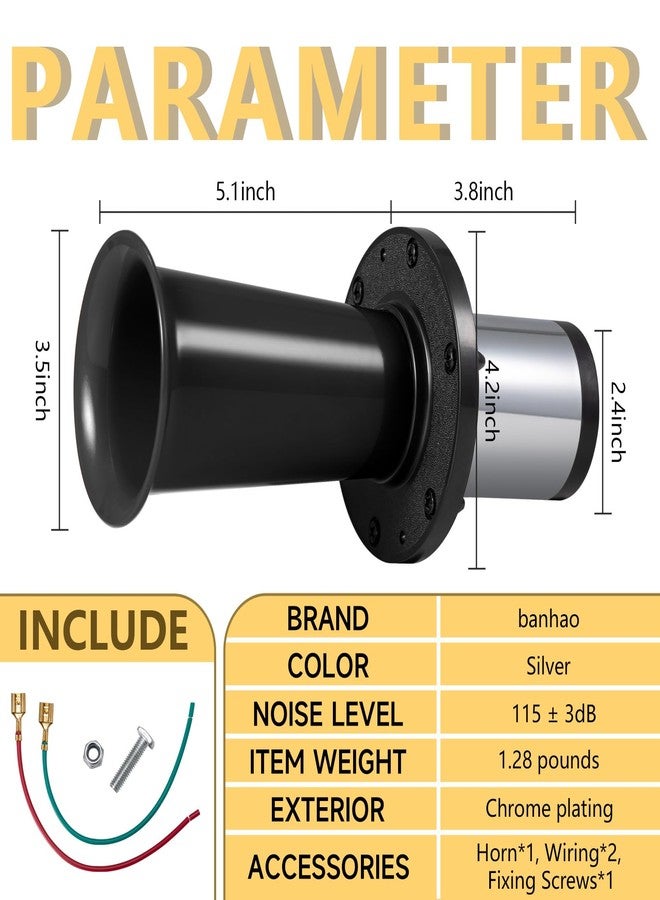 Banhao Ooga Horn 12V Kit, Classic Vintage Aooga Ahooga Horn for Classic Cars, Trucks, Golf Carts - Image 4