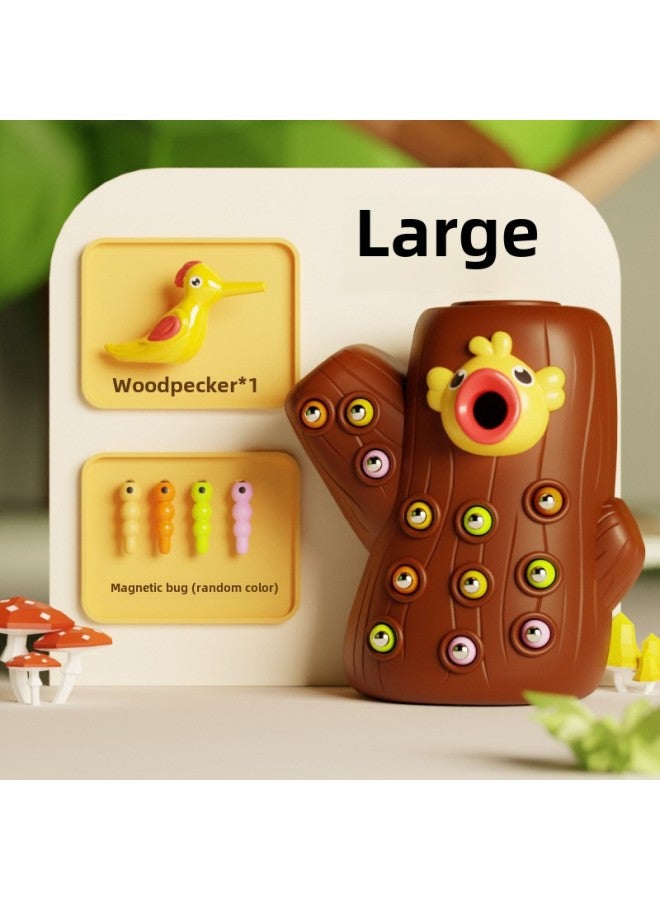 Children's Woodpecker Toys Educational Early Education Fishing Catch Worm Games Magnetic Magnetic Catch Worm Toys Hand-Eye Coordination-Colour: Large Insect-catching Woodpecker (2 Birds + 20 Insects) E-commerce Box - Image 1