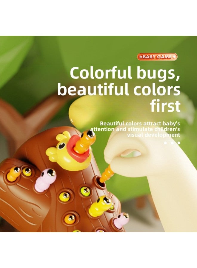 Children's Woodpecker Toys Educational Early Education Fishing Catch Worm Games Magnetic Magnetic Catch Worm Toys Hand-Eye Coordination-Colour: Large Insect-catching Woodpecker (2 Birds + 20 Insects) E-commerce Box - Image 5