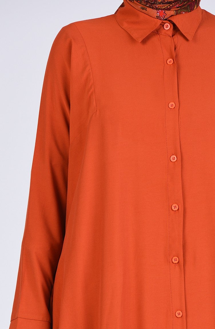 Sefa Merve Raglan Sleeve Tunic 6433-07 Brick  - Image 4