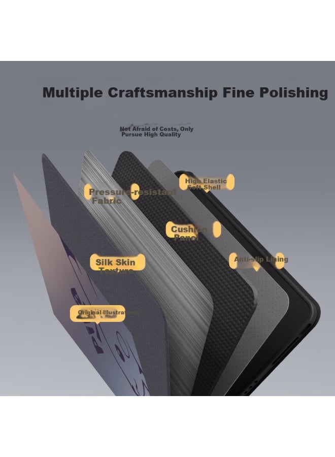 Xp Ipad Pro 11-Inch Protective Case New Version Anti-Fall Apple Tablet Cartoon Ultra-Thin Case With Pen Slot Full Coverage - Dark Grey Pika - Image 3