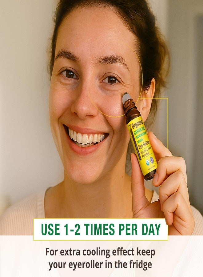 Seven Minerals Castor Oil Roll On Eye Roller for Under Eye Bags, Dark Circles & Wrinkles - Powerful Organic Blend of Castor, Frankincense & Jojoba - Brighten, and Revitalize Skin & Face - 0.33 fl oz - Image 5