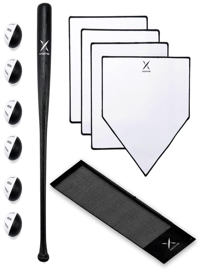 Xmortar Grand Slam Baseball Bat Set, Includes 1 Plastic Bat, 6 Perforated Balls and 4 Throw Down Bases for Youth, Teenagers, Adults - Image 1