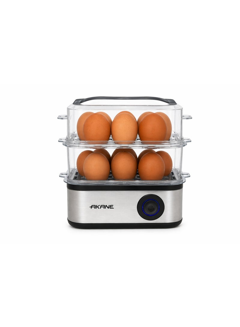 AKANE Egg Boiler 500W Double Layer Electric Egg Cooker Up to 16 Eggs with Auto Shut-Off & Overheat Protection Model A80073 - Image 2