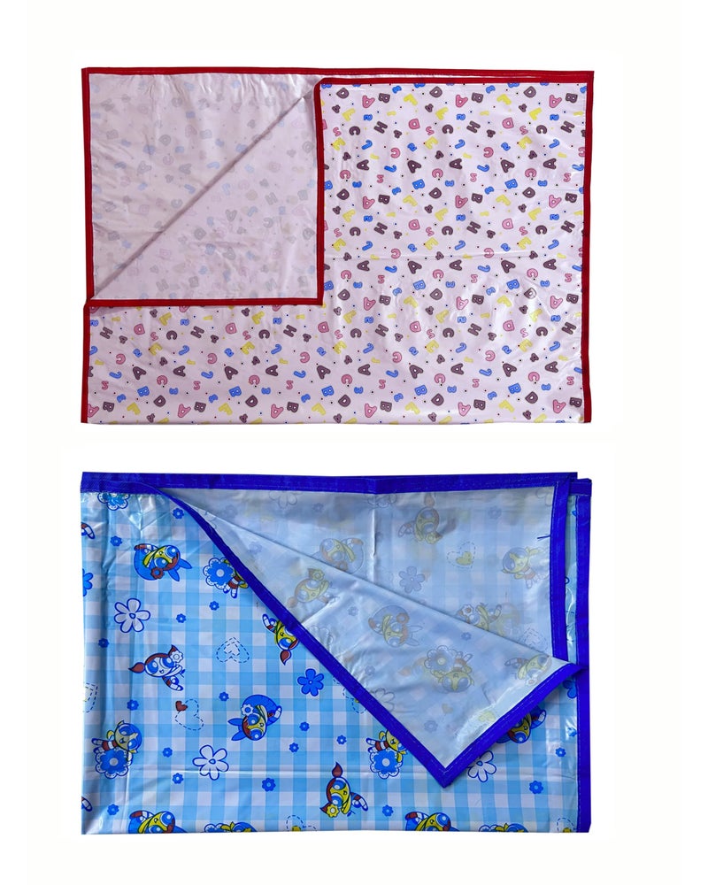 EcoSoft Plastic Sheet,PVC Sheet for Kids,Rubber Sheet for Babies,Bed Wetting Protector(90 x 135 cm) (Blue PPG & ABC123 Pink) - Image 5