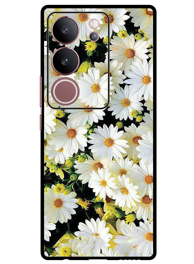 Theodor Protective Case Anti Scratch Shock Proof Bumper Cover For Vivo S17 - S17 Pro White Flowers - Image 1