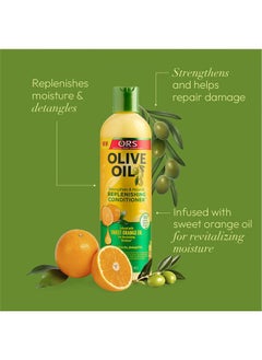 Organic Root (ORS) Olive Oil Strengthen & Nourish Replenishing Conditioner infused with Sweet Orange Oil for Revitalizing Moisture 12.25 Ounce (Pack of 3)  - Image 4