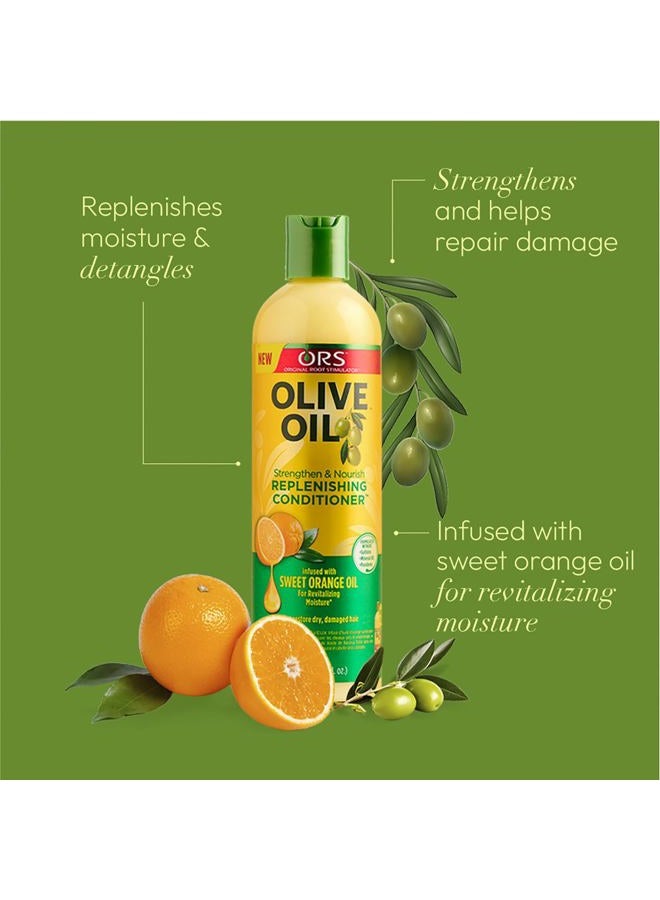 Organic Root (ORS) Olive Oil Strengthen & Nourish Replenishing Conditioner infused with Sweet Orange Oil for Revitalizing Moisture 12.25 Ounce (Pack of 3) - Image 4